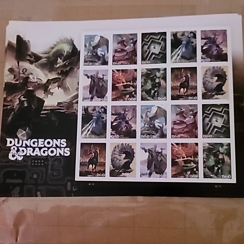 100 USPS Dungeons & Dragons Forever‎ Postage Stamps Gamers D&D Fantasy
